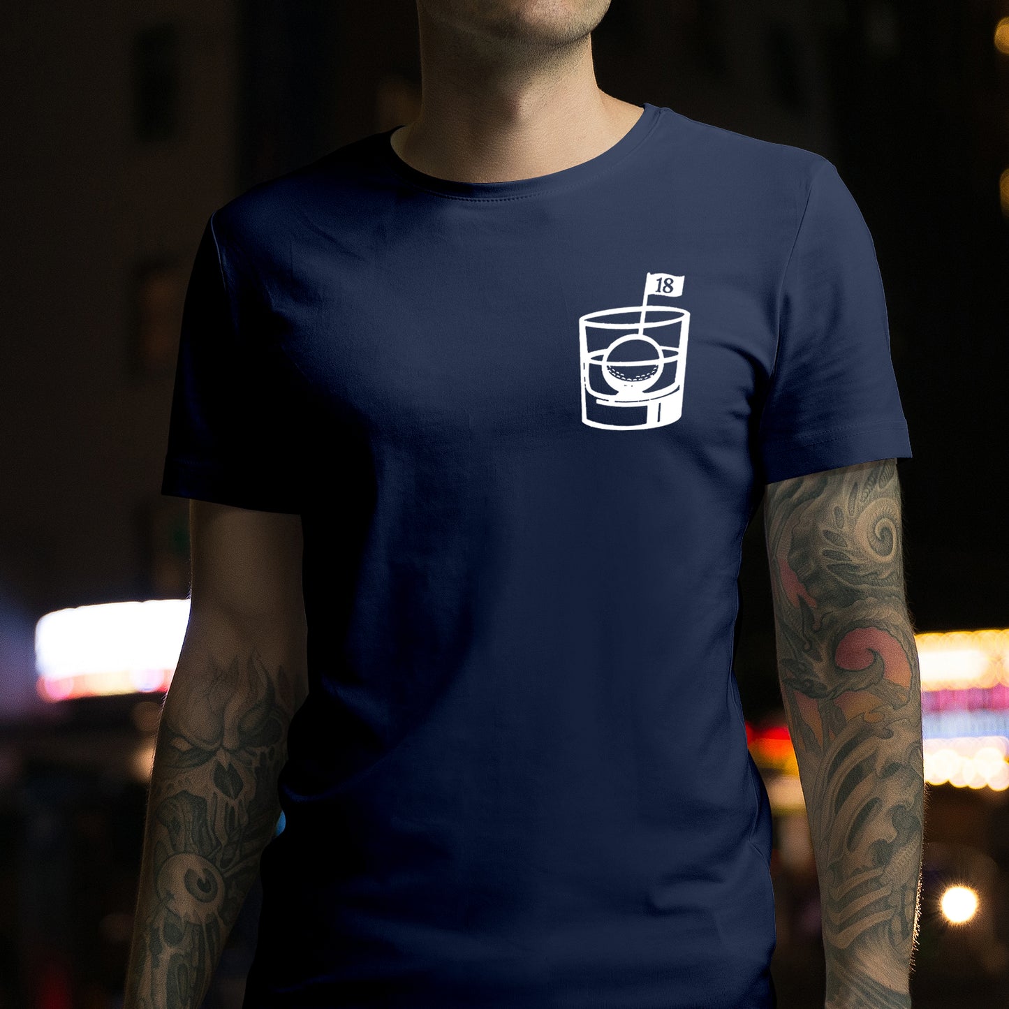 Eighteen Golf Glass Navy T-Shirt