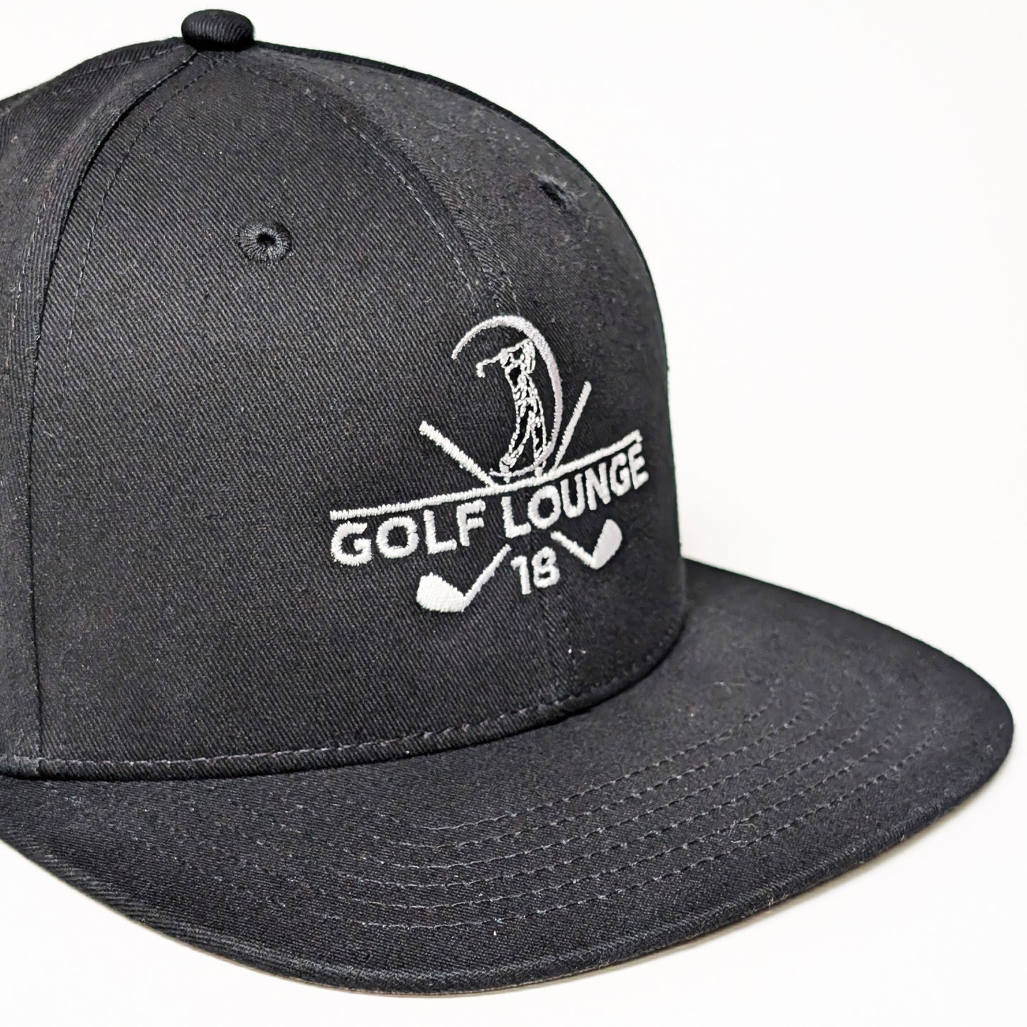 Golf Lounge 18 Black Snapback Hat